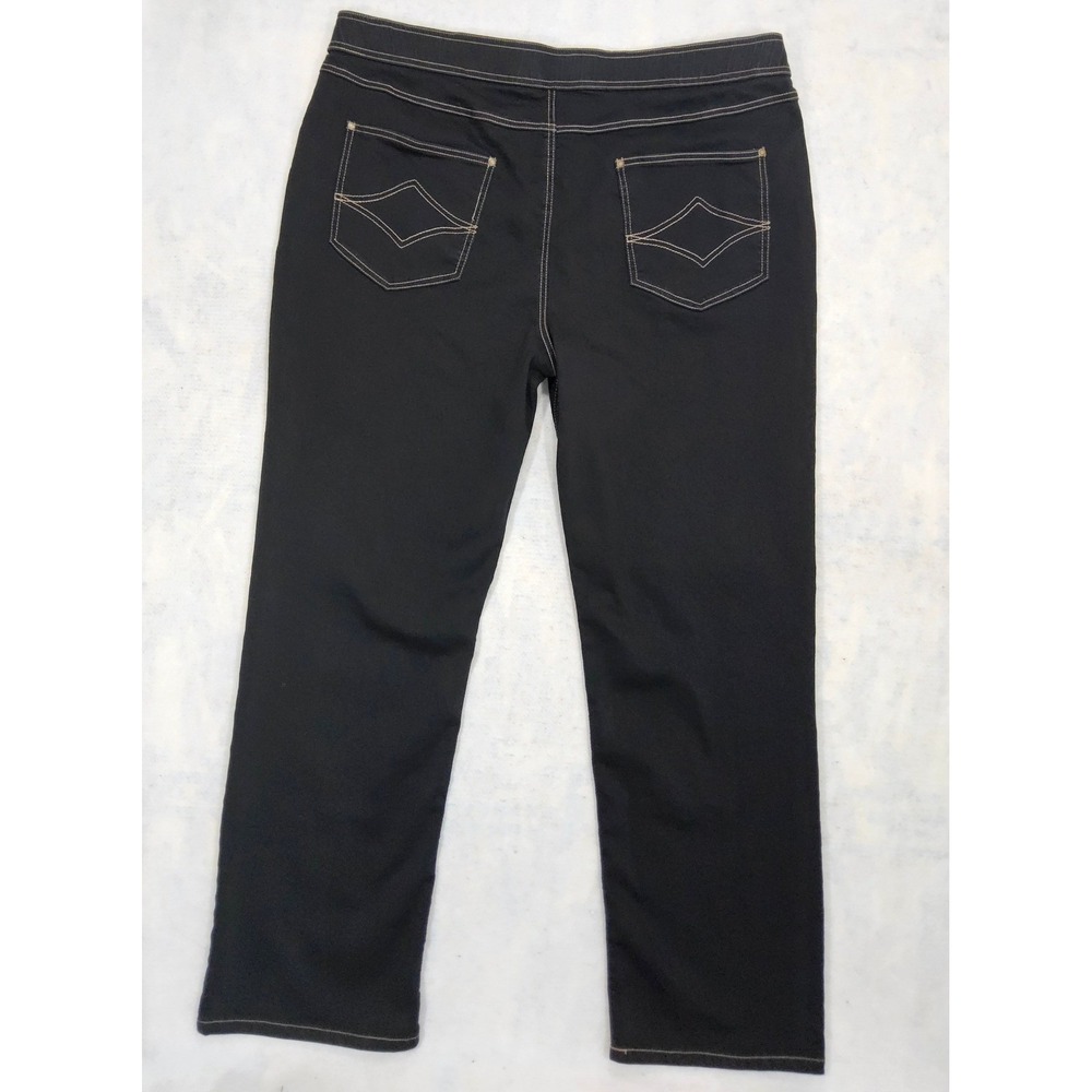 Pajama Jeans Pull On Mens XL NEW Stretch Straight Leg Black Relaxed Fit Super - Picture 6 of 11